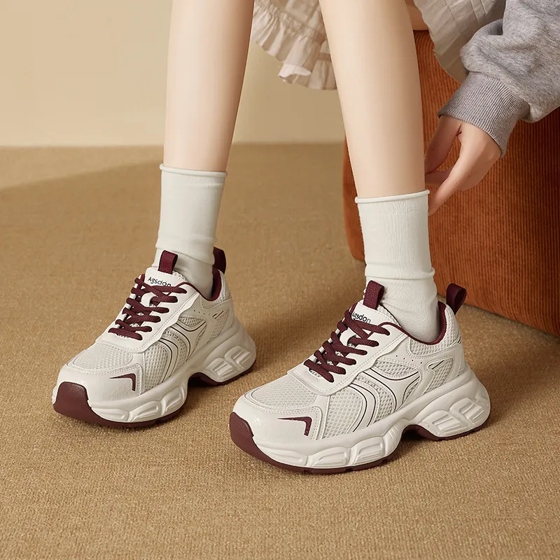 AGSDON Height Increasing Low Top Chunky Sneakers 5cm Women's-4
