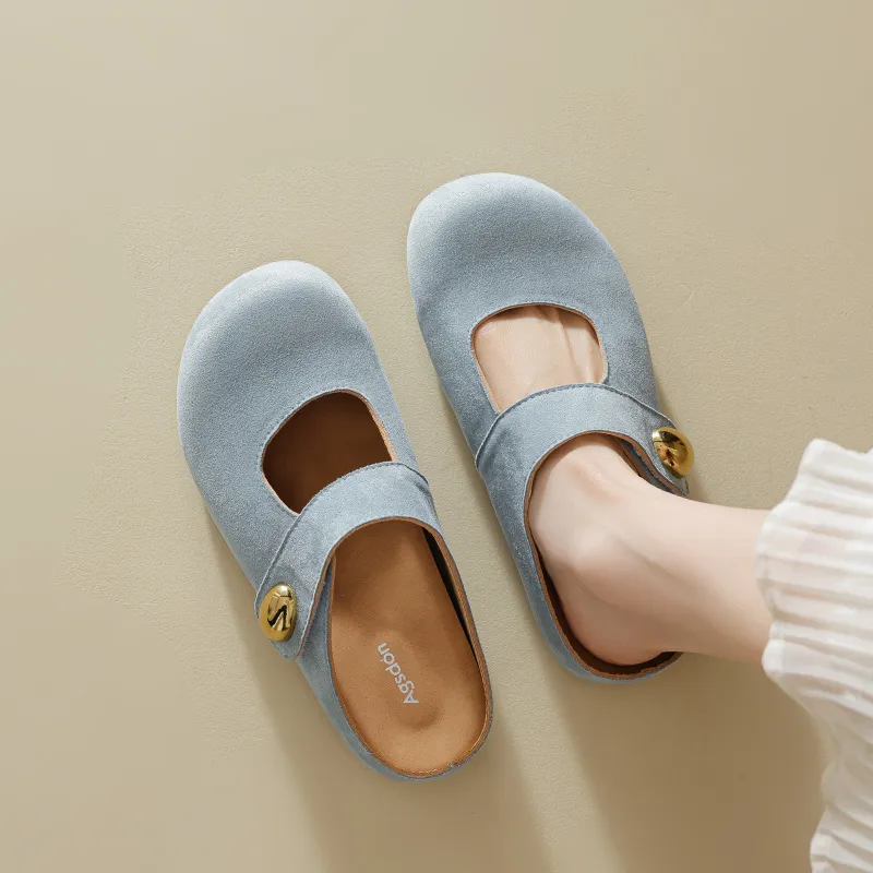 AGSDON Abrasion Resistant Closed Toe Slippers 3.5cm Women's-15