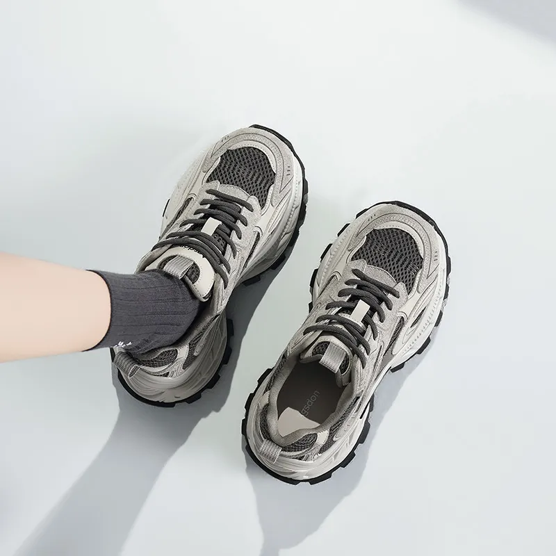 AGSDON Height Increasing Low-Top Chunky Sneakers Women's-5