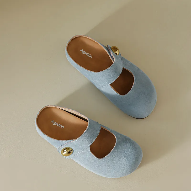 AGSDON Abrasion Resistant Closed Toe Slippers 3.5cm Women's-17
