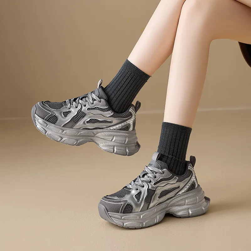 AGSDON Breathable Low-Top Chunky Sneakers Women's-3