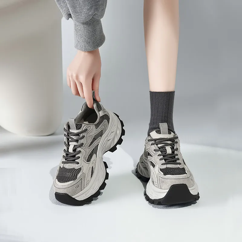 AGSDON Height Increasing Low-Top Chunky Sneakers Women's-3
