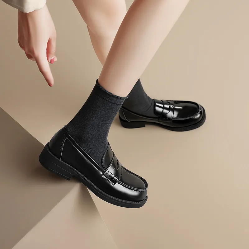 AGSDON Loafers 3cm Women's Black-4