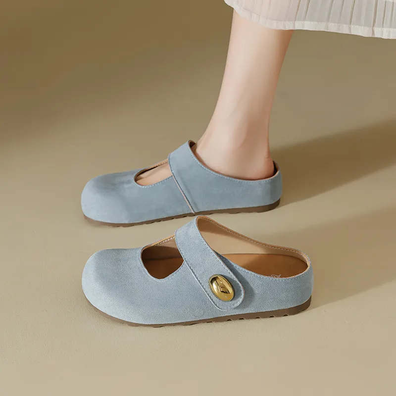 AGSDON Abrasion Resistant Closed Toe Slippers 3.5cm Women's-14