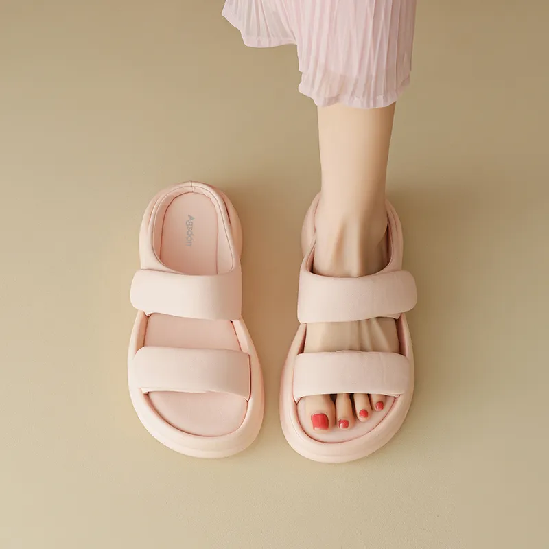 AGSDON PVC Polyvinyl Chloride Quiet Slip Resistant Slide Slippers Women's-12