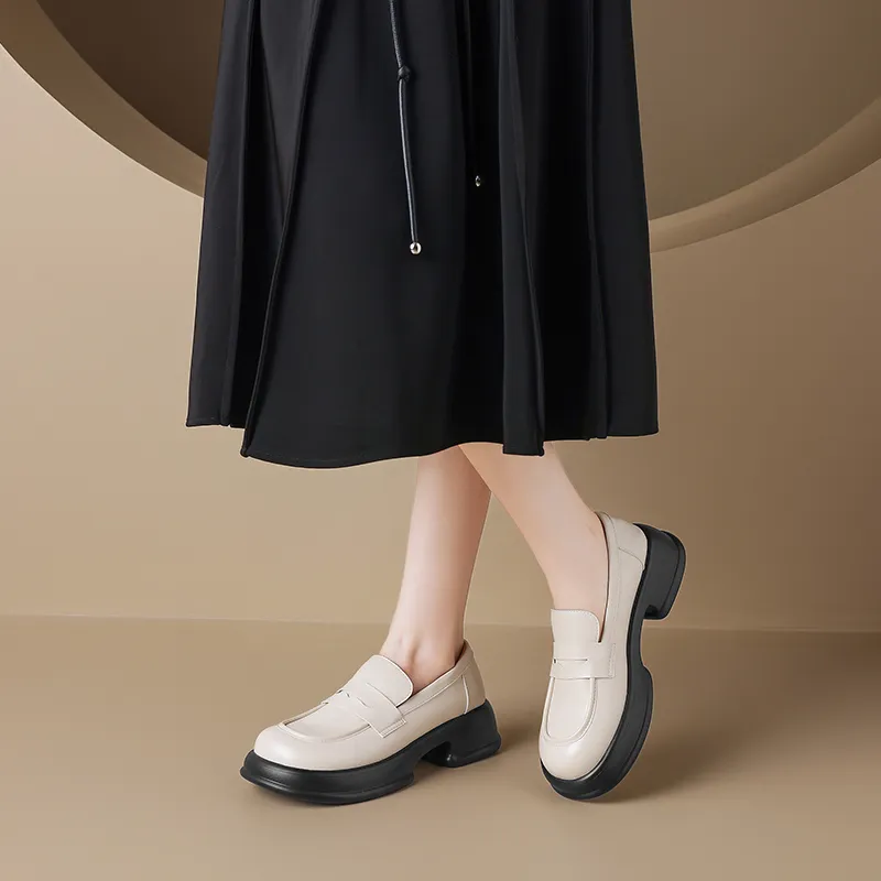 AGSDON Loafers Women's Black/Beige-10