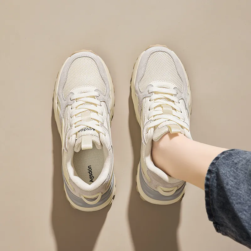 AGSDON Height Increasing Low-Top Casual Shoes Women's-5