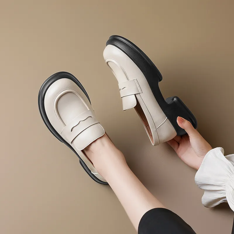 AGSDON Loafers Women's Black/Beige-9