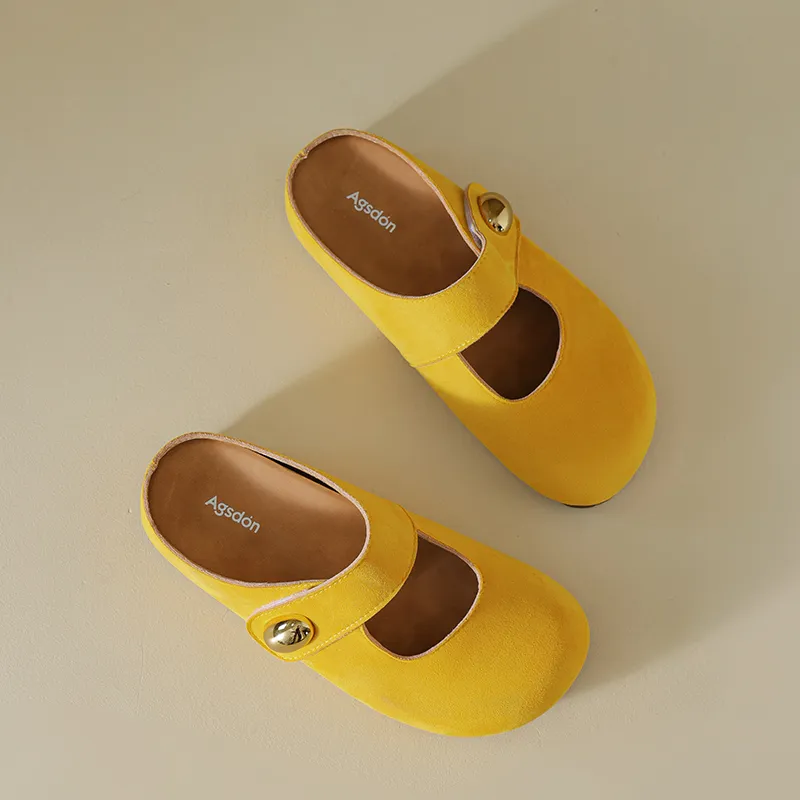 AGSDON Abrasion Resistant Closed Toe Slippers 3.5cm Women's-11