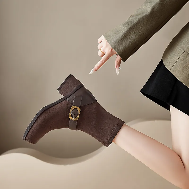 AGSDON Ankle Boots Women's Black/Brown-10