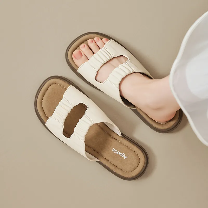 AGSDON Rubber Sole Abrasion Resistant Slide Slippers Women's-2