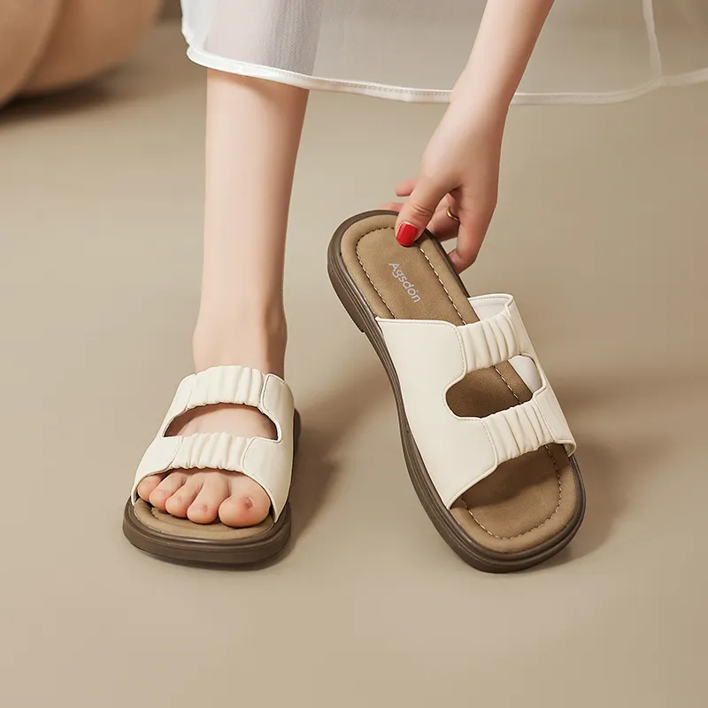 AGSDON Rubber Sole Abrasion Resistant Slide Slippers Women's-3