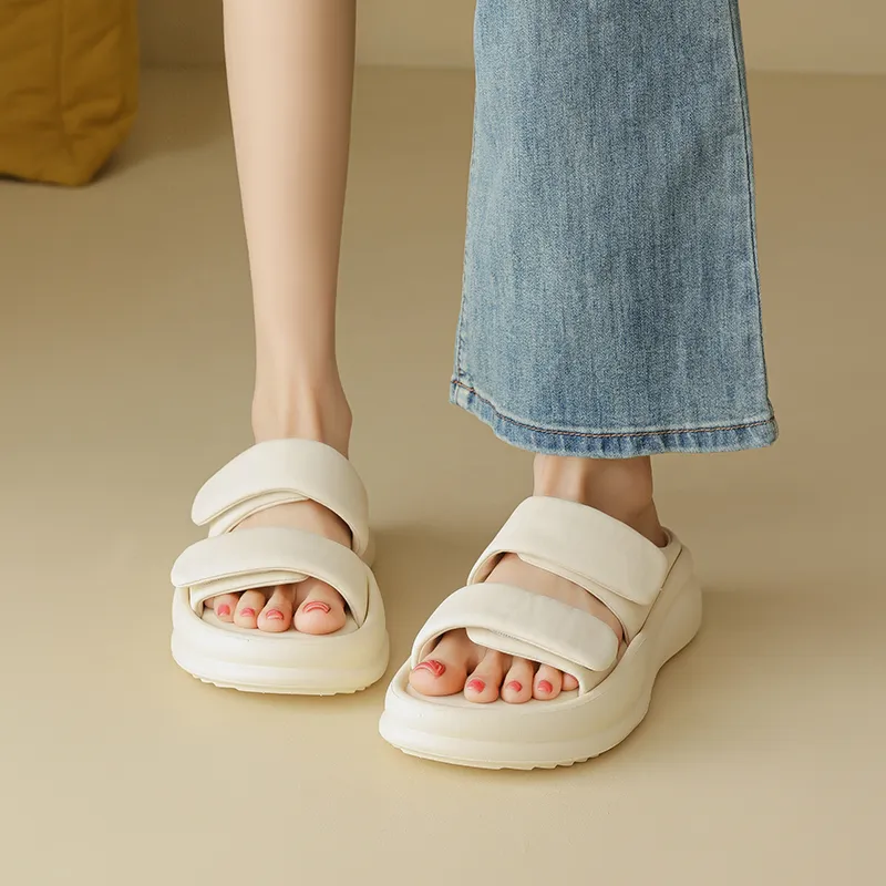 AGSDON PVC Polyvinyl Chloride Quiet Slip Resistant Slide Slippers Women's-5