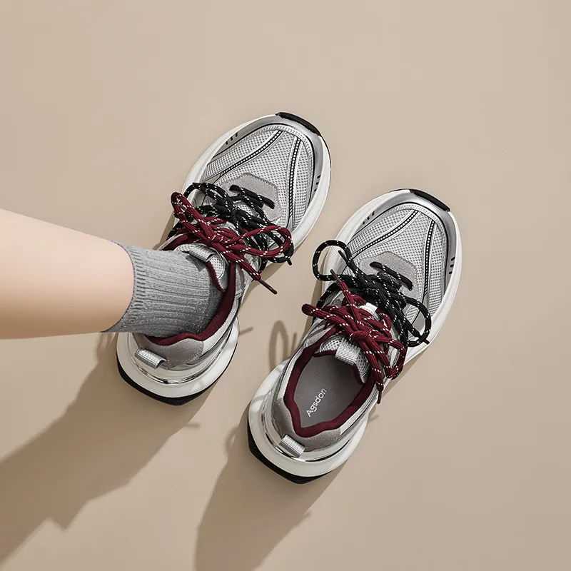 AGSDON Breathable Low-Top Chunky Sneakers Women's-6