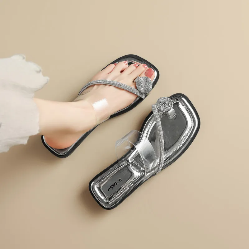 AGSDON Rubber Sole Quiet Slide Slippers Women's-6