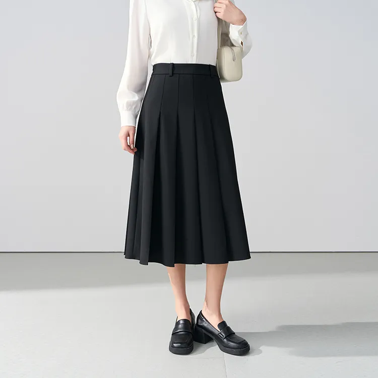 Miss Burde Casual Long Skirt Women's Black-2