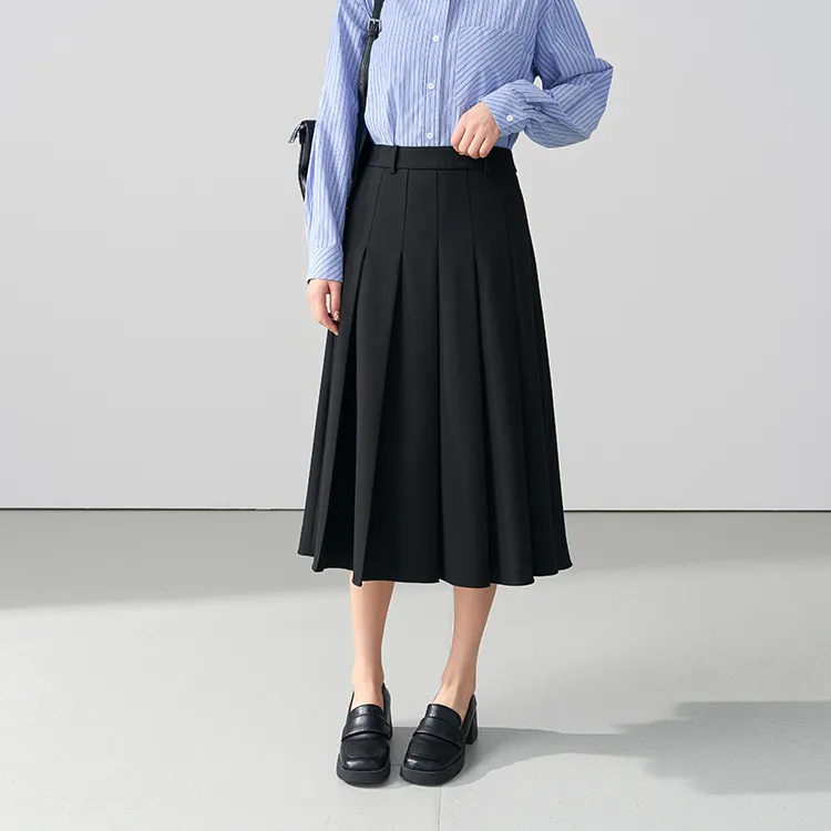 Miss Burde Casual Long Skirt Women's Black-3