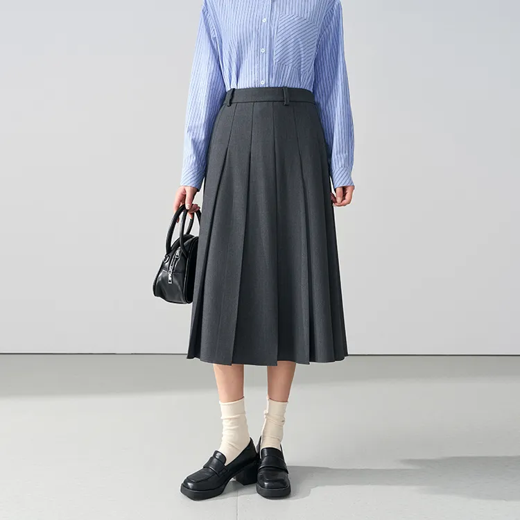 Miss Burde Casual Long Skirt Women's Black-11