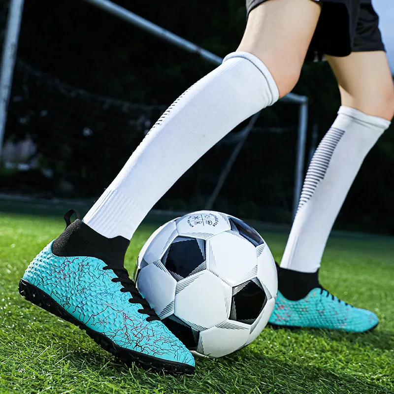 Double Dice TF Rubber Broken Studs Soft Ground, Artificial Ground Soccer Shoes Unisex Aqua TF Turf-2