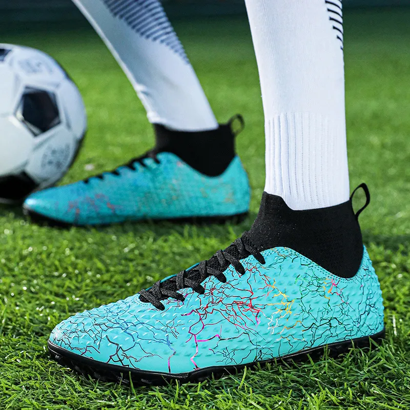 Double Dice TF Rubber Broken Studs Soft Ground, Artificial Ground Soccer Shoes Unisex Aqua TF Turf-3