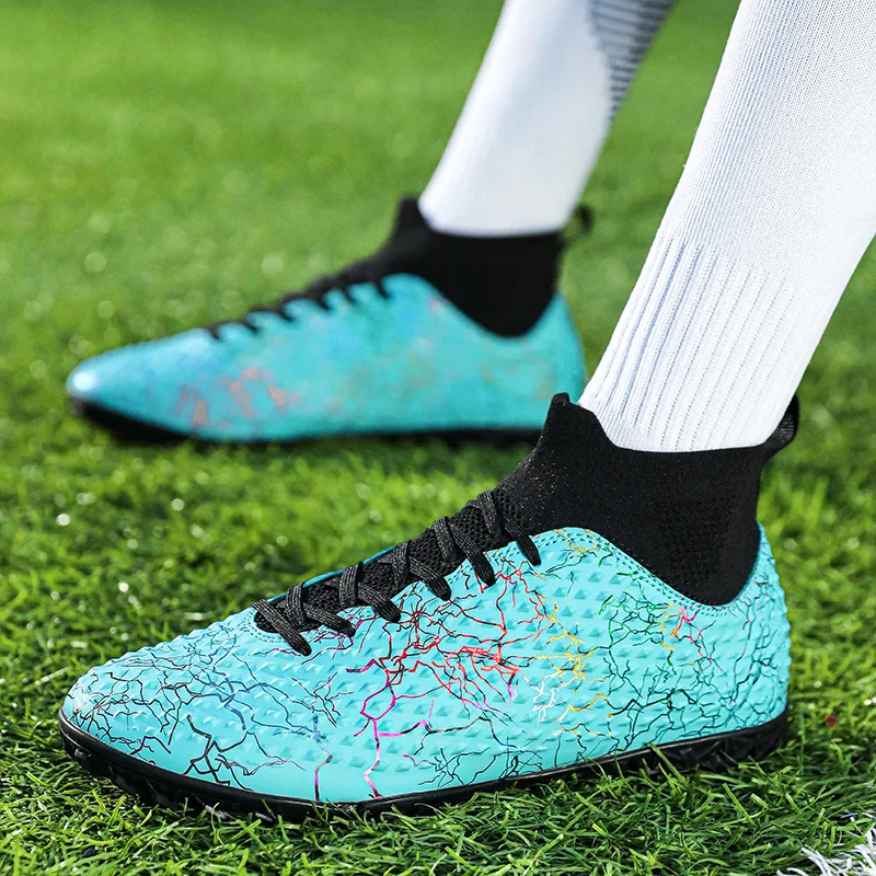 Double Dice TF Rubber Broken Studs Soft Ground, Artificial Ground Soccer Shoes Unisex Aqua TF Turf-4
