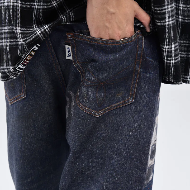 Izzue X HEA Casual Pants Unisex Blue-5