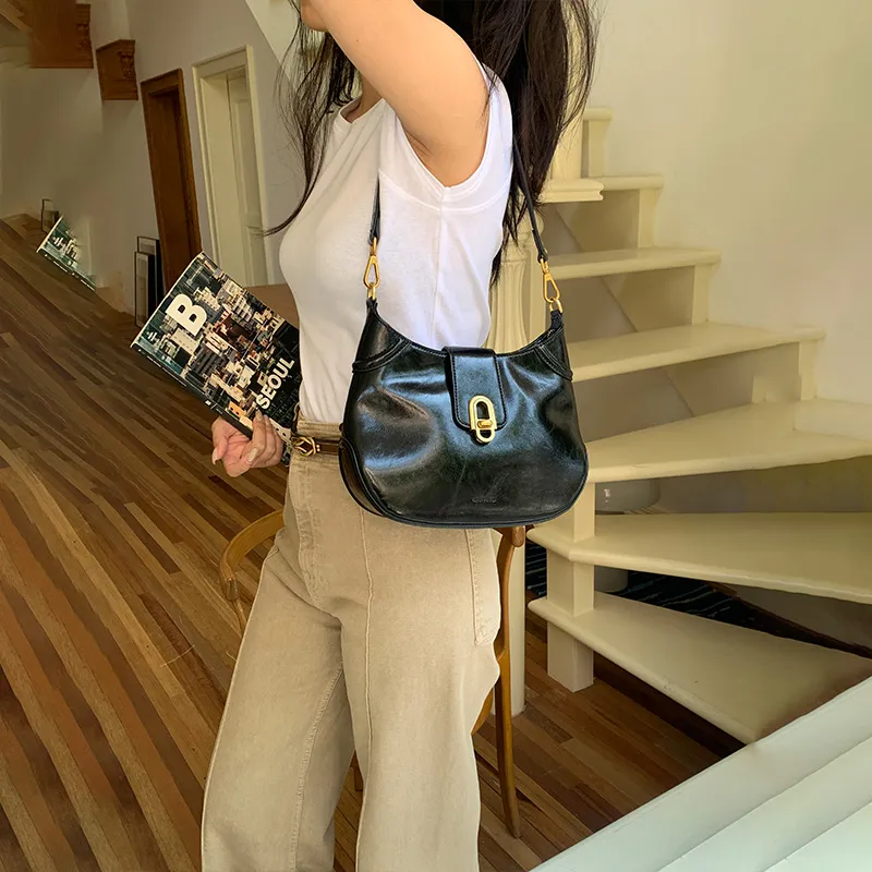 Simedin Cow Leather Shoulder Bag Trumpets Women's Sunlight Yellow/Ecru/Deep Black-12
