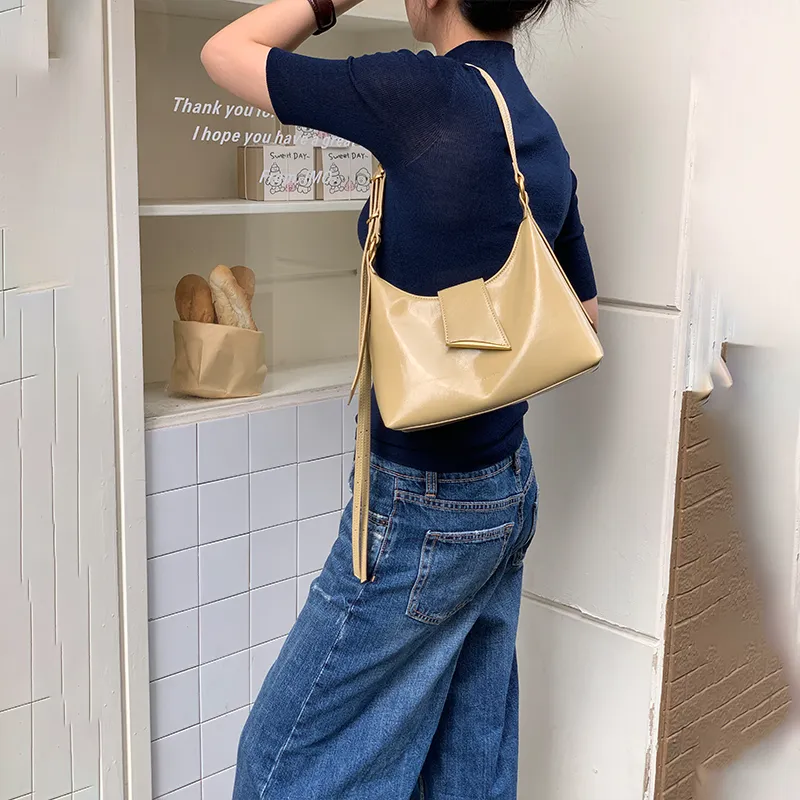 Simedin Cow Leather Crossbody Bag, Shoulder Bag Small Size Women's Deep Black/Pearl White/Sunlight Yellow-14