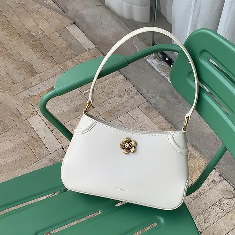 Simedin Cow Leather Baguette Bag Shoulder Bag Trumpets Women's Multicolor-1