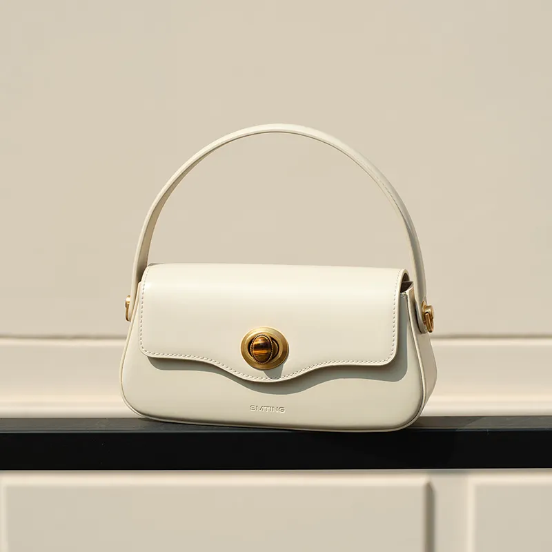 Simedin Cow Leather Handbag Regular Women's Laser Silver/Ecru/Burgundy Red-6