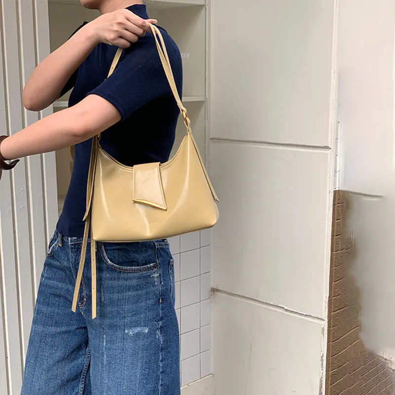 Simedin Cow Leather Crossbody Bag, Shoulder Bag Small Size Women's Deep Black/Pearl White/Sunlight Yellow-11