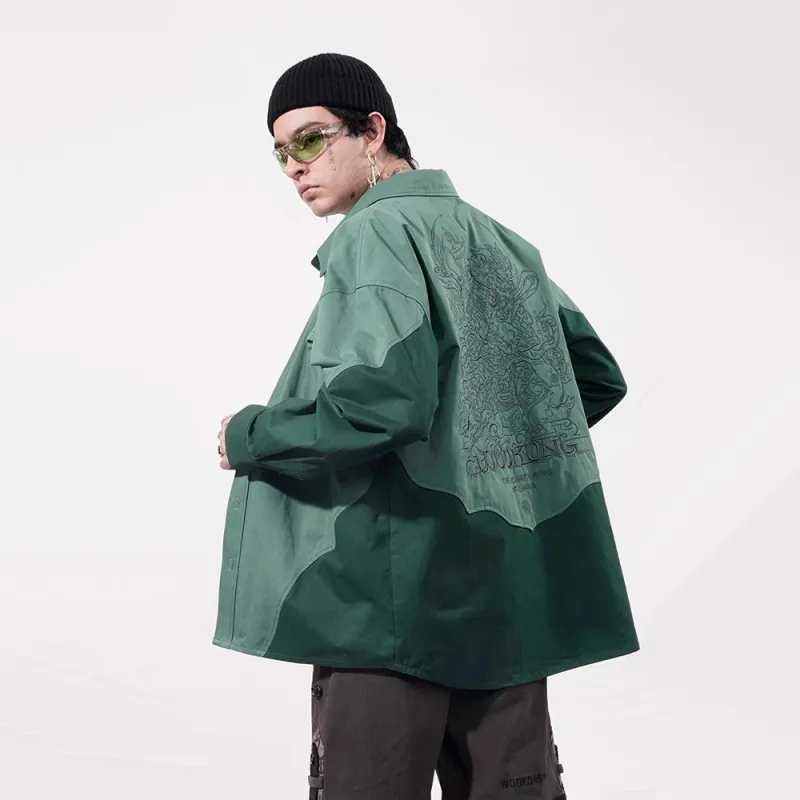 WOOKONG Four Kings Series Shirt Unisex Maitreya Embroidery Shirt-2