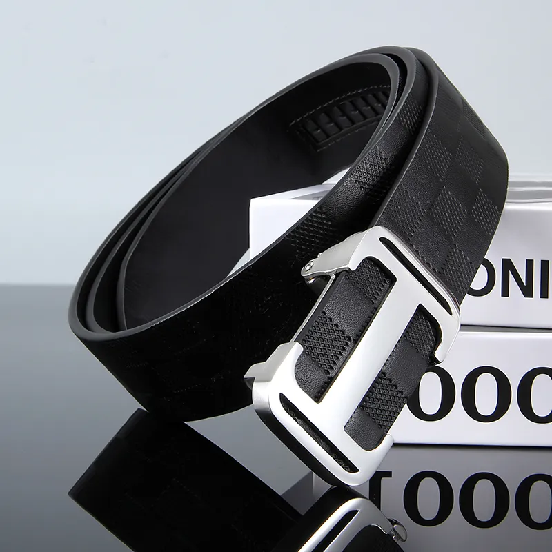 ROSEROOEN Top Grain Cow Leather Belts Men's Black, Gold, Silver 3.5cm-5