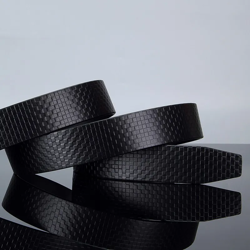 ROSEROOEN Top Grain Cow Leather Belts Men's Black, Gold, Silver 3.5cm-8