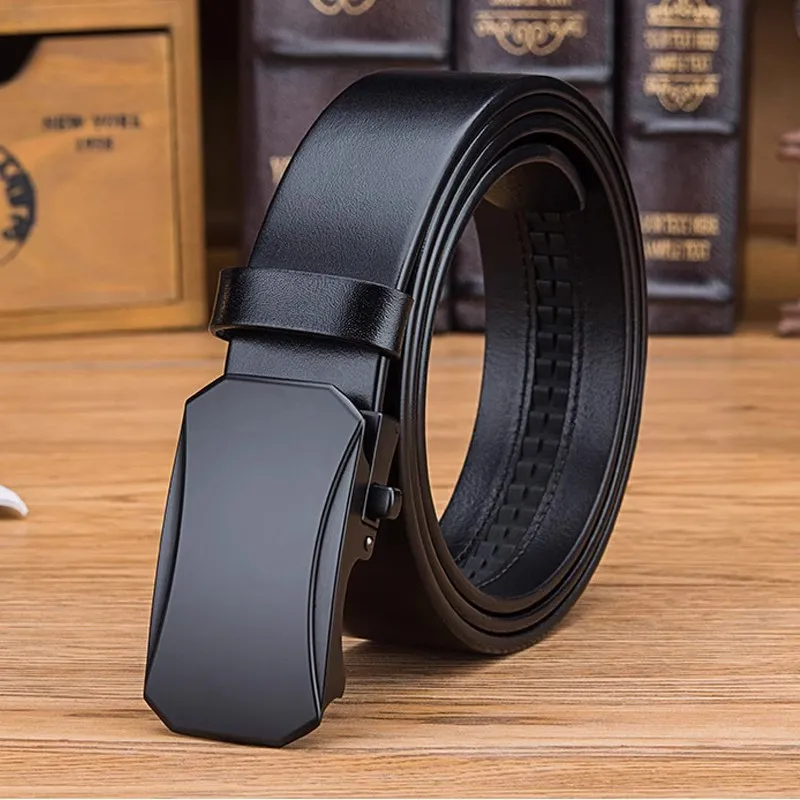 ROSEROOEN Cow Leather Belts Men's Gunmetal Buckle Black Body/Gunmetal Buckle Brown Body 3.5cm-7
