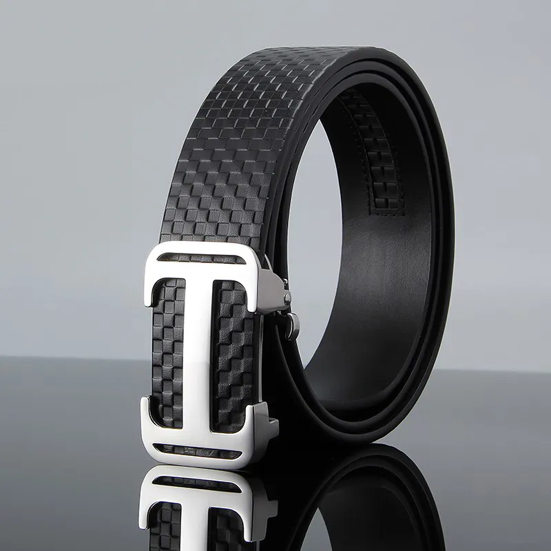 ROSEROOEN Top Grain Cow Leather Belts Men's Black, Gold, Silver 3.5cm-11