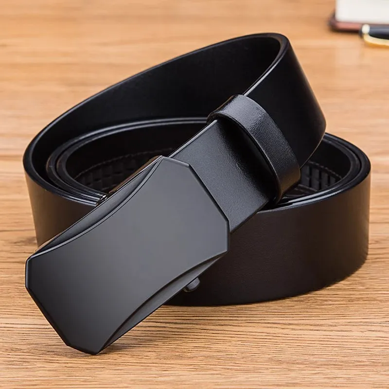 ROSEROOEN Cow Leather Belts Men's Gunmetal Buckle Black Body/Gunmetal Buckle Brown Body 3.5cm-6