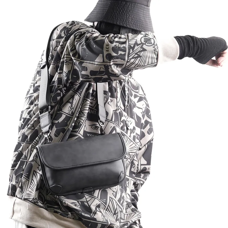 KONADCT PU Shoulder Bag, Crossbody Bag Regular Unisex Khaki/Checkered Black/Monogram/Gray/Woven Black-10