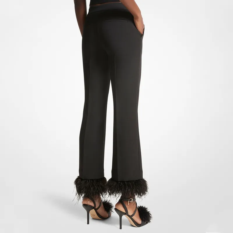 MICHAEL KORS Feather trim Tailored Trousers-3