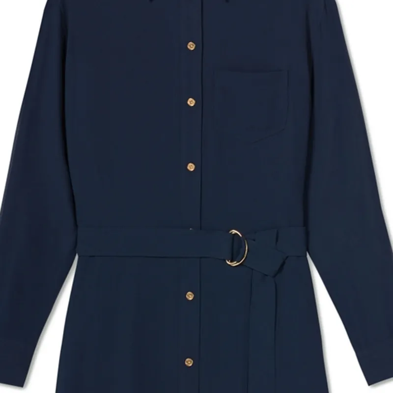 MICHAEL KORS SS25 Long Sleeved Dress Women's Navy Blue-1