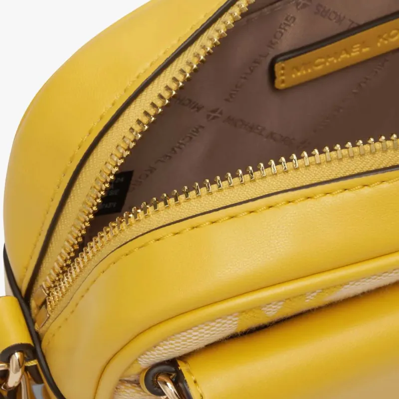 MICHAEL KORS Maisie Artificial Leather Shoulder Bag, Crossbody Bag Small Size Women's Yellow/White-4