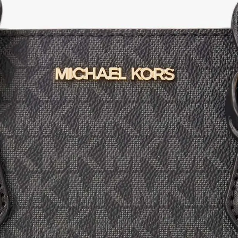 MICHAEL KORS Monogram Artificial Leather Tote Handbag Small Size Women's Black-1