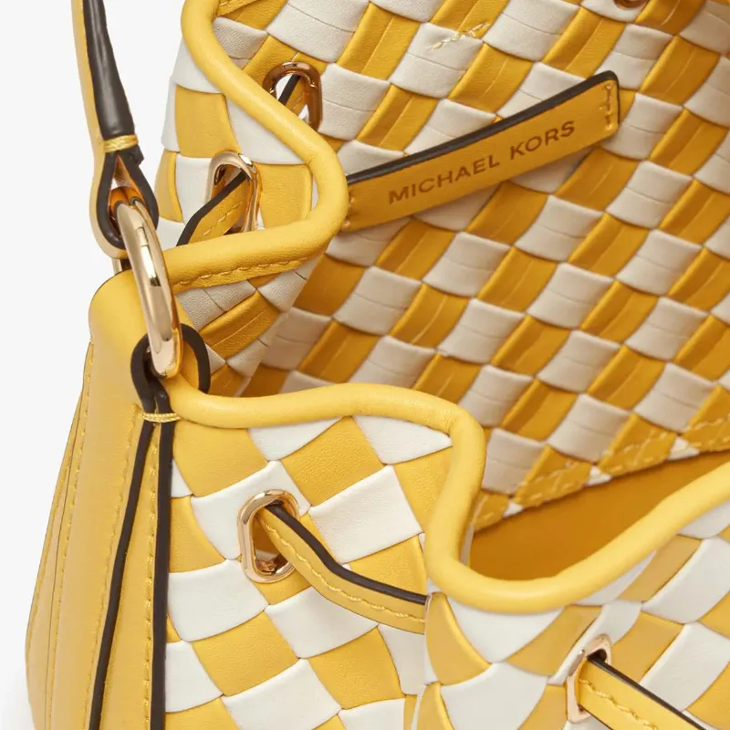 MICHAEL KORS Artificial Leather Shoulder Bag, Crossbody Bag, Handbag Medium Size Women's Yellow/White-4