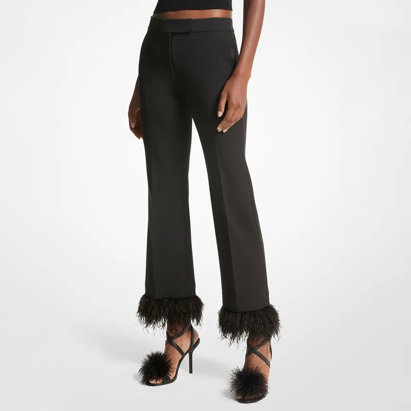 MICHAEL KORS Feather trim Tailored Trousers-2