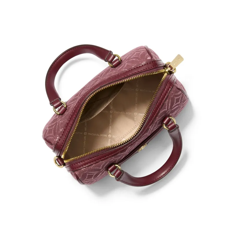 MICHAEL KORS Travel Fabric+Artificial Leather Boston Cylinder Bag Crossbody Handbag Trumpets Women's Blood Red-1