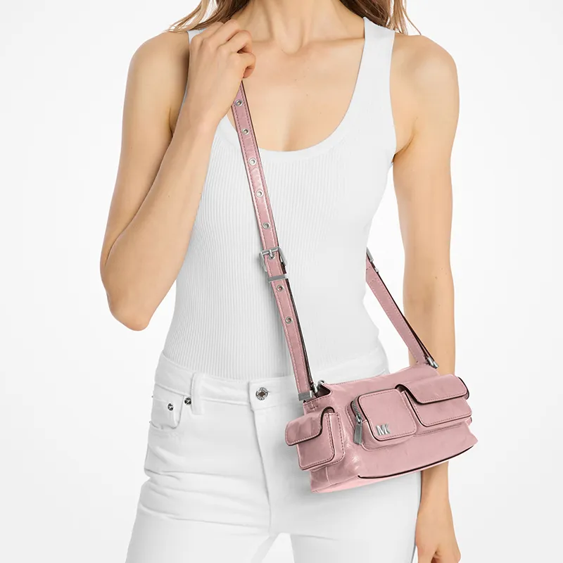 MICHAEL KORS Cow Leather Leather Shoulder Bag Crossbody Bag Small Size Women's Pink-2
