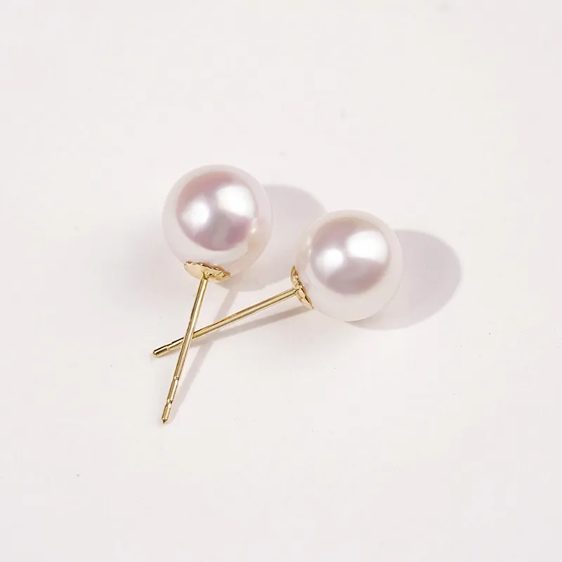 HEZUAN Freshwater Pearl Stud Earrings Women's-2