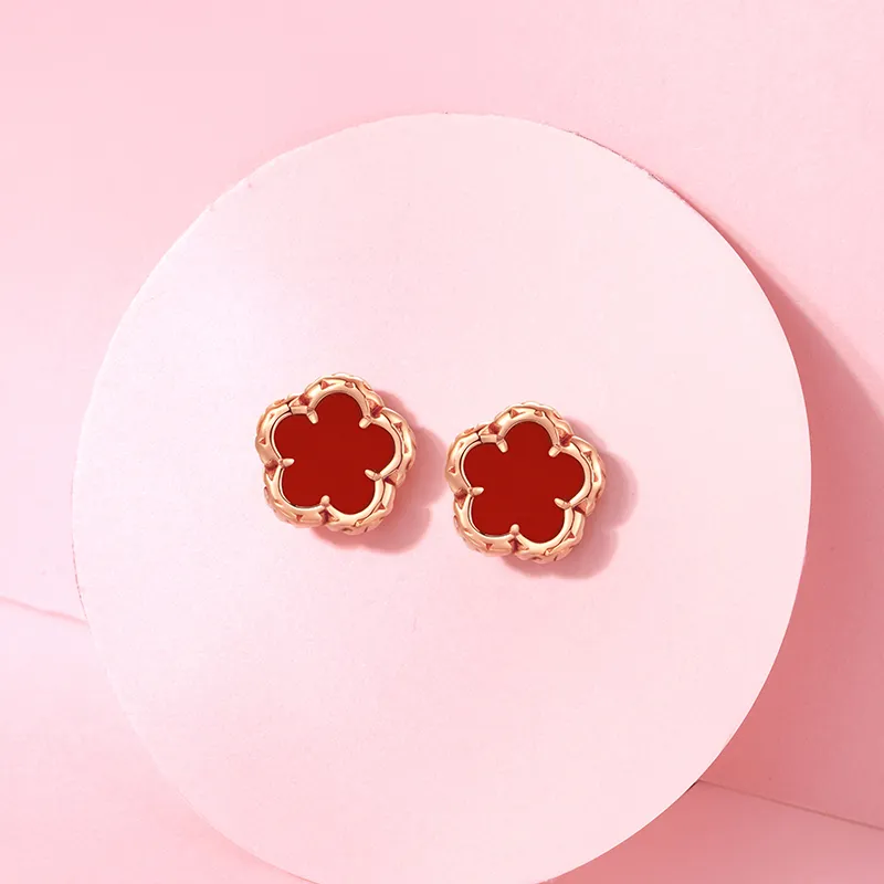 HEZUAN Agate Stud Earrings Women's-7