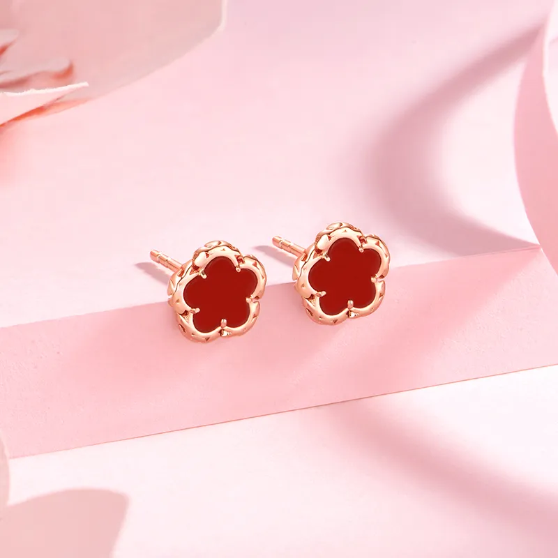 HEZUAN Agate Stud Earrings Women's-6
