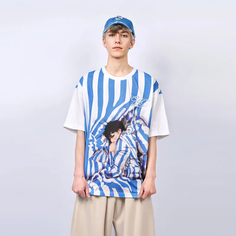 CANOTWAIT_ T Shirt Unisex Blue/White-2